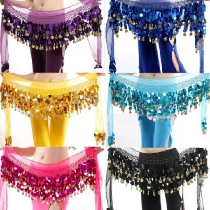 Thailand/India/Arab Dancer Sequins Tassels Skirt Women Belly Dance Hip Scarf Wrap Belt Dancer Skirt Female Show Costumes