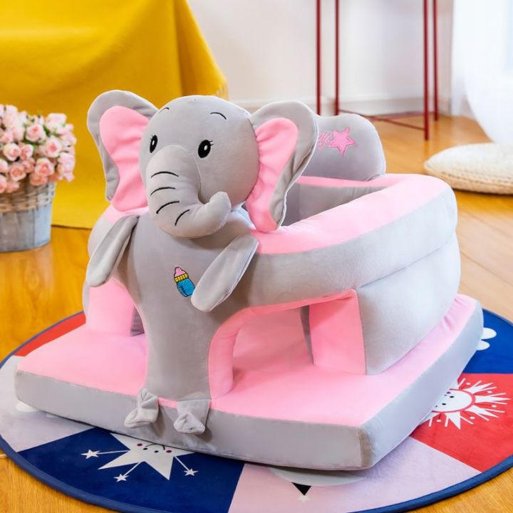 Baby Padded Foam Sofa Support Seat for Infant Cow - Elephant - Frog - Hello Kitty - Mickey Mouse - Penguin - Sheep - Unicorn - Frog Animal Charater Plush Toy Learn to Sit Practice Chair for Toddlers Healthcare Booster Seat Children Washable