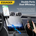 Essager USB C Car Charger 45W 2 Ports PD3.0 QC3.0 Digital Display Car Phone Charger For iPhone 16 15 .