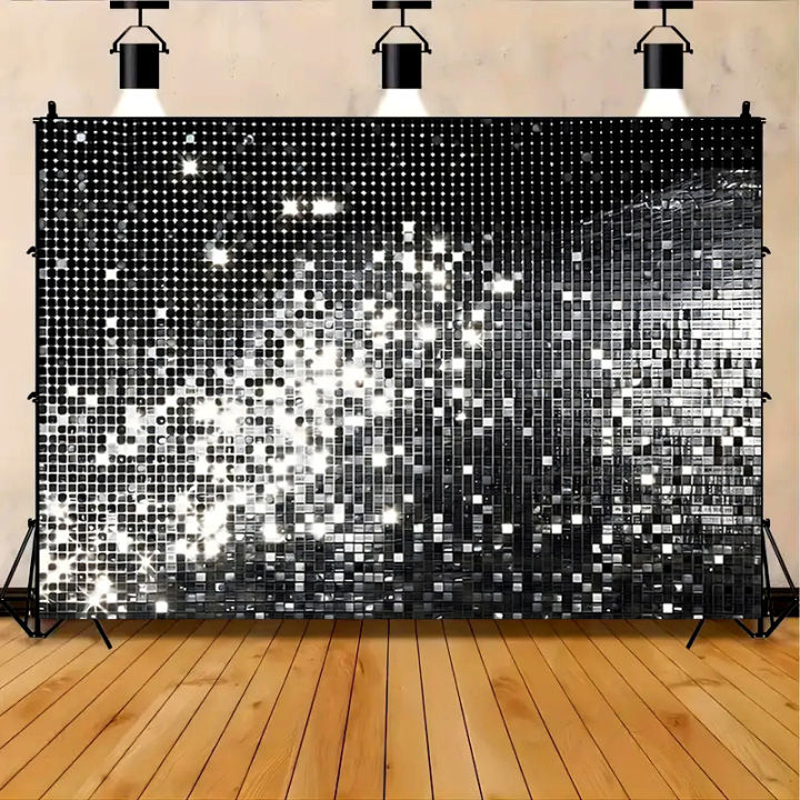 Sparkling%20Starry%20Night%20Polyester%20Party%20Banner%20-%20Dazzling%20black%20and%20white%20disco%20ball%20design,%20suitable%20for%20birthdays,%20weddings%20-%20Image%202
