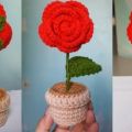 crochet flower pot. 