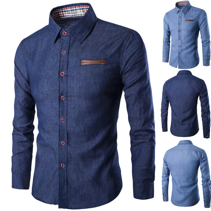 Mens%20Denim%20Shirts%20Long%20Sleeve%20Men%20Dress%20Shirt%20Fashion%20Slim%20Fit%20Style%20Navy%20Blue%20Jeans%20Male%20Shirt%20Longsleeve%20Shirt%20for%20Men%20-%20Image%202