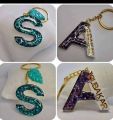 resin alphabet names keychain handmade customized beautiful ❤️. 