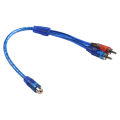 2Pcs Set RCA Audio Cable "Y" Splitter Adapter Computer 1 Female To 2 Males Cord 12 Inch Cables For Home Audio. 