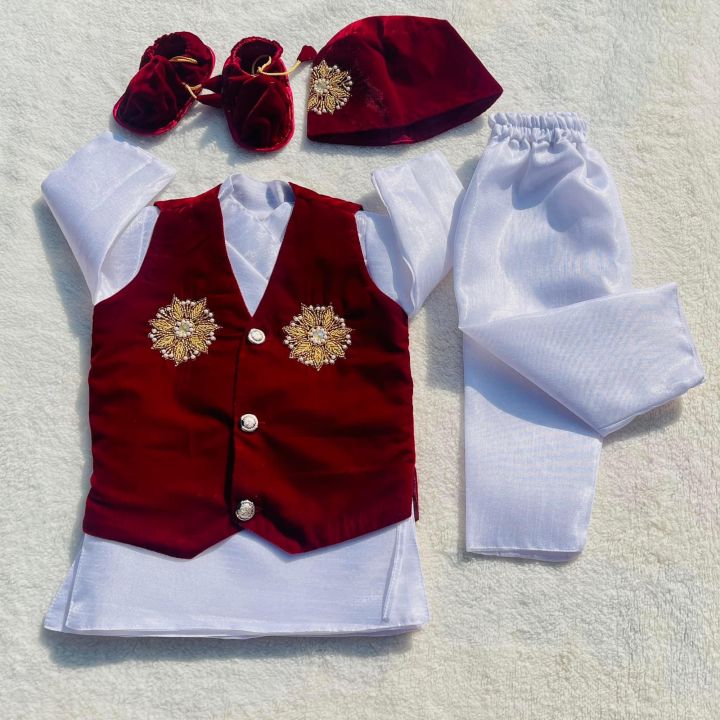 Kidssansar - Baby Boy Rice Feeding Pasni Ceremony Dress