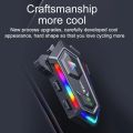 Y20 MAX Motorcycle Helmet Bluetooth Headset Intercom RGB Colorful Light With Mixing V5.3 Effect 1000mAh Battery IPX6 Waterproof.