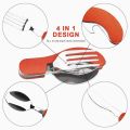 Foldable Camping Utensil Set - Multi-Functional Knife, Fork, Spoon Combo For Outdoor Activities And Sports Camping Picnic Travel. 