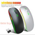 Rechargeable Bluetooth RGB Mouse Best Quality For PC Laptop Mobile & Tablet.