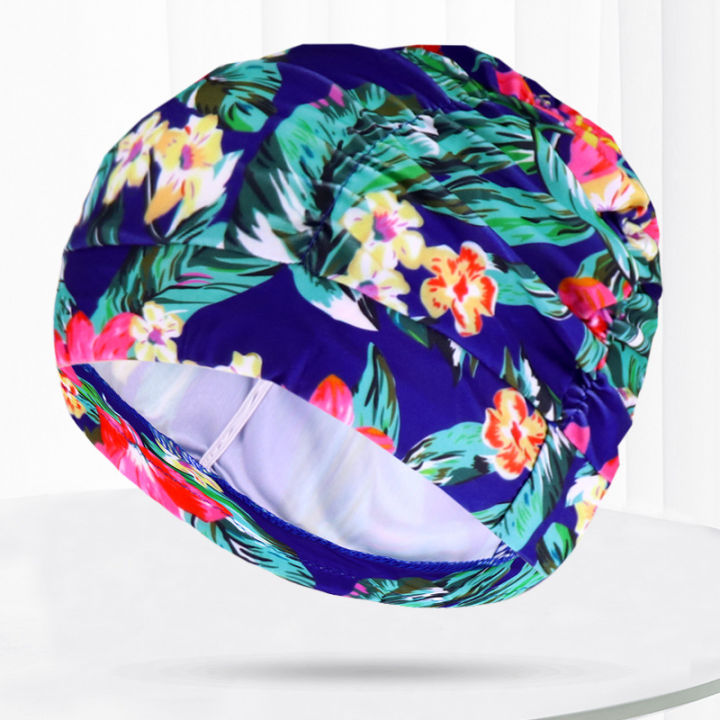 Women%20Fabric%20Swim%20Caps%20Swimming%20Pool%20Water%20Sports%20Bathing%20Pleated%20Cap%20Hat%20Long%20Hair%20Nylon%20Turban%20Elastic%20Adults%20Flowers%20Printed%20-%20Image%207