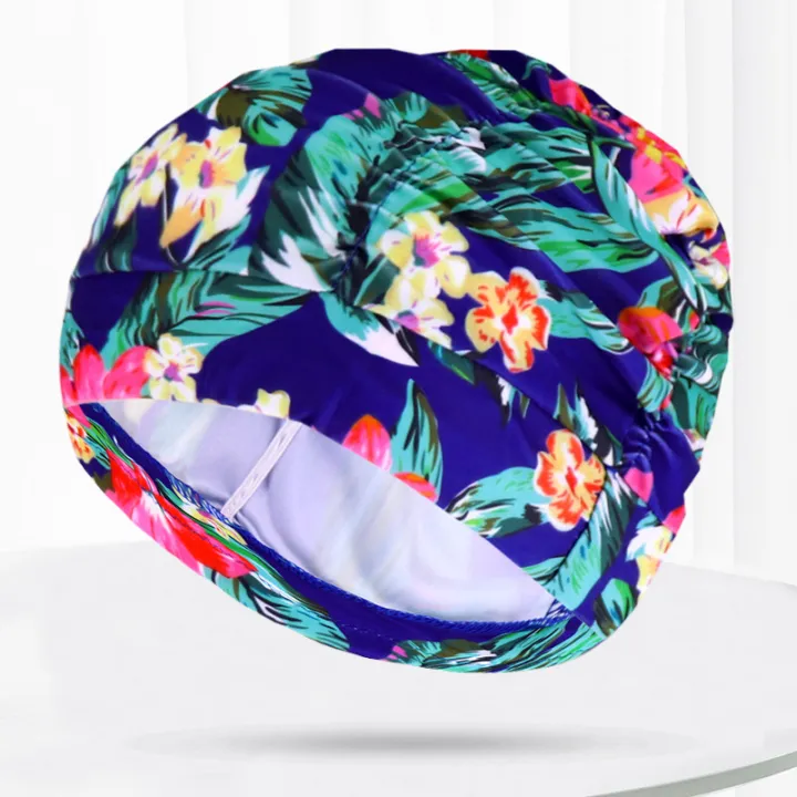 Women%20Fabric%20Swim%20Caps%20Swimming%20Pool%20Water%20Sports%20Bathing%20Pleated%20Cap%20Hat%20Long%20Hair%20Nylon%20Turban%20Elastic%20Adults%20Flowers%20Printed%20-%20Image%207