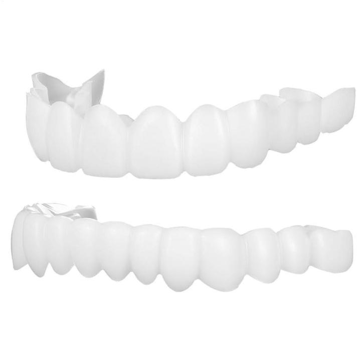 1 Pair SnapsOn Teeth Veneers Brightening Dentures Temporary False Teeth Cover Instant Imitation Braces Fake Tooth Cover