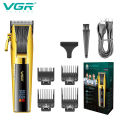 VGR V-177 professional electric hair clipper with metal body, LED intelligent digital display, electric push shear, USB adjustab. 