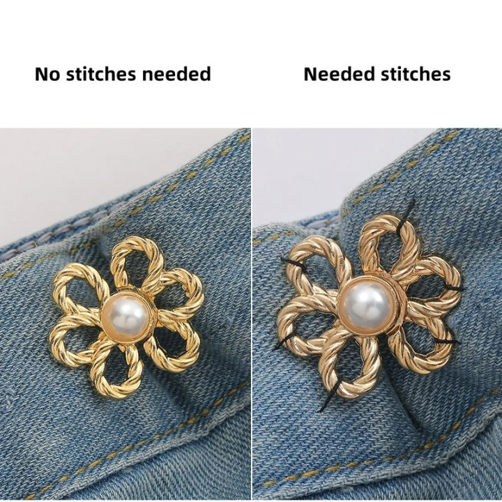 2pairs%20Waist%20Metal%20Flower%20Adjustable%20Tighten%20Invisibility%20Decoration%20Couple%20Buckles%20Pants%20Skirts%20Size%20Change%20From%20Large%20To%20Small%20-%20Image%205
