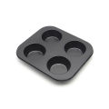 4 Holes Non-Stick Cupcake Baking Tray Carbon Steel Muffin Pan Cake Mould Egg Tart Baking Mold Round Biscuit Pan Kitchen Bakeware.