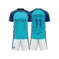 Summer Cartoon Anime Manshine City Nagi Printed Pattern Men's T-shirt Shorts Set Football Suit Fashion Outdoor Training Set. 