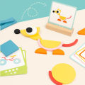 DIY Children's Colorful Wooden Toys Creative Tangram Geometric Jigsaw Puzzle Board Set Educational Toys For Children Kids . 