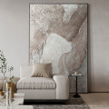Luxury Handmade Abstract Oil Painting Wall Art  Modern Minimalist Thick Texture Canvas Mural for Living Room Decor Frameless Des. 