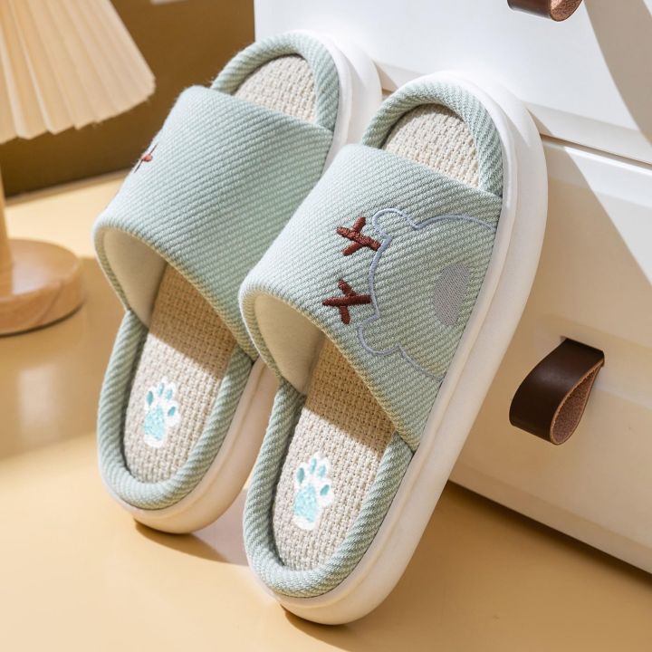 Children's%20Linen%20Slippers%20Spring%20Summer%20Autumn%20Indoor%20Cartoon%20PVC%20Bottom%20Kids%20Slippers%20Boys%20Girls%20Slip-On%20Shoes%20-%20Image%203