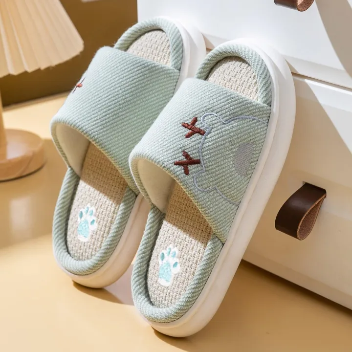 Children's%20Linen%20Slippers%20Spring%20Summer%20Autumn%20Indoor%20Cartoon%20PVC%20Bottom%20Kids%20Slippers%20Boys%20Girls%20Slip-On%20Shoes%20-%20Image%203