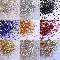 1440Pcs Mix Size Glass Flatback Rhinestone Glitter Crystal AB Round Diamond Non Hotfix Glue On Stone for DIY Nail Art Decoration.
