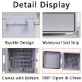 Weatherproof Outdoor Electrical Box Junction Box IP66 ABS Plastic Enclosure Project Box with Mounting Plate with Wall Bracket. 