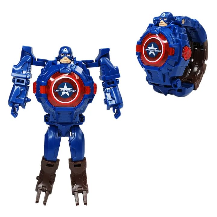 Marvel%20Iron%20Man%20Spiderman%20Cartoons%20Children's%20Watch%20Deformation%20Robot%203d%20LED%20Luminous%20Watch%20Children's%20Model%20Toy%20Watch%20-%20Image%205