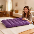Portable Inflatable Travel Backrest Pillow with Lumbar Support Foldable Nap Pillow for Outdoor Leisure And Sleep on Side. 