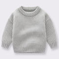 2024 Autumn Newborn Baby Girl Boy Knitted Sweater Long Sleeve Winter Sweater Solid Loose Pullover Casual Tops 3M-6Y Kids Clothes. 