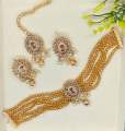 Charming Zarcon jewellery choker set with earrings and tika traditional design for girls and woman. 