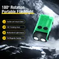 BORUiT V20 Keychain EDC LED Flashlight Head Swivels Type-C Rechargeable Magnet Torch Buzzer Work Light with Clip Magnet Lantern. 