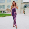 Sleeveless Print Suspender dress women Fashion Vneck slim long skirt 2024 summer fashion women's beach party club robe JY23159SK. 