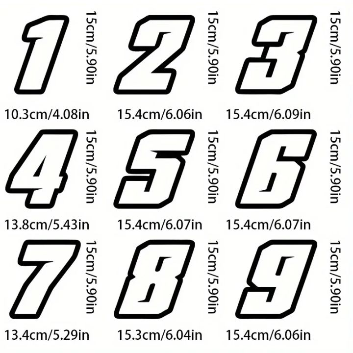 1PC Unique Racing Number Decal Set, Distinctive 1 - 9 Stickers for ...