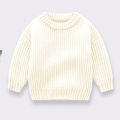 2024 Autumn Newborn Baby Girl Boy Knitted Sweater Long Sleeve Winter Sweater Solid Loose Pullover Casual Tops 3M-6Y Kids Clothes. 