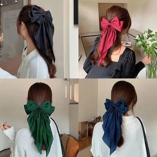 new look 1pc  hair scrunchies and bow  black blue red pink white and green 💚.