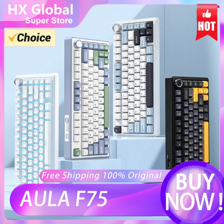 [HotSale] AULA F75 Tri Mode Mechanical Keyboard Wireless TypeC Custom