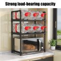 Microwave Storage Rack Kitchen High-capacity Seasoning Rack Bilayer Oven Modern PP Material Minimalism Kitchen Furniture. 