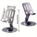 360° Rotating Full Metal Phone & Tablet Stand – Aluminum Alloy Adjustable Desktop Holder for Mobile Devices. 