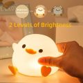 DoDo Duck Night Light Cute Duck Silicone Dimmable Nursery Nightlight Rechargeable LED Bedside Lamp Baby Bedrooms Living Room. 