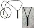 Fashion frill Men's & Girl's Jewellery 3D Cuboid vertical Bar/Stick Stainless steel Black Silver Golden Locket pendants Necklace. 