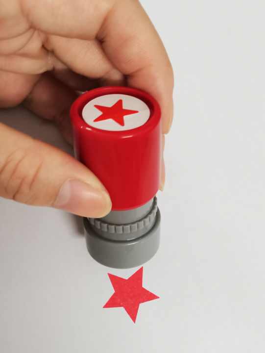 Red five-pointed star stamp encourage children teaching stamp Award stamp automatic ink school teachers family use