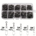 95/210 PCS Set Fishing Connector Gear Kit 2-10# Stainless Steel Pin Bearing Rolling Swivel Snap For Lure Hook Tackle Accessories. 