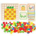 Wooden Montessori 120pcs PuzzleToys Mosaic Color Shapes Sensory Game Early Educational Toy Jigsaw Pattern Blocks for Toddler's. 