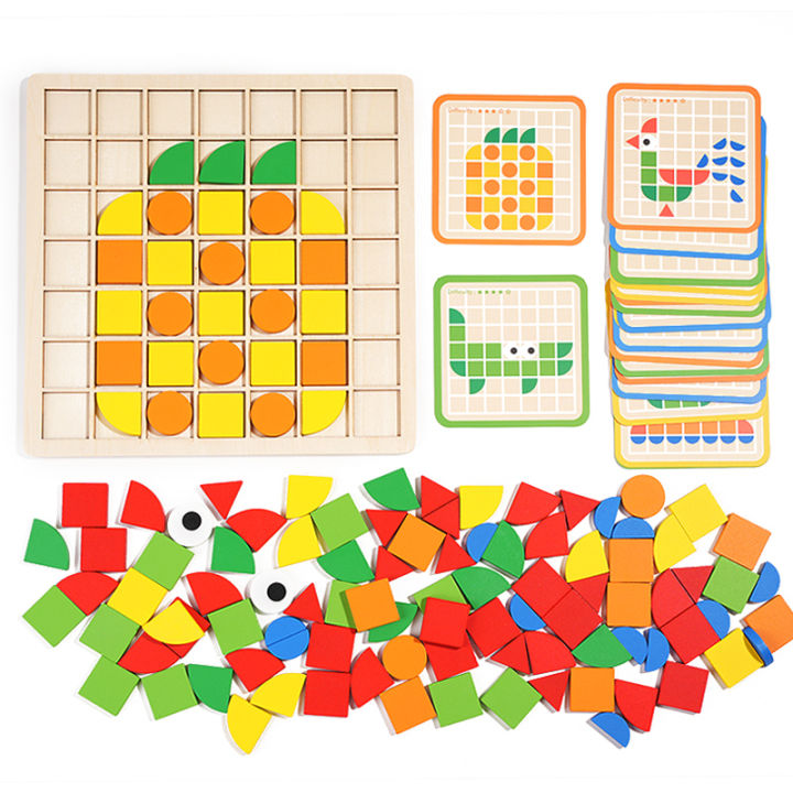 Wooden%20Montessori%20120pcs%20PuzzleToys%20Mosaic%20Color%20Shapes%20Sensory%20Game%20Early%20Educational%20Toy%20Jigsaw%20Pattern%20Blocks%20for%20Toddler's%20-%20Image%204