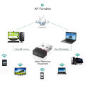 Mini USB Wireless Receiver Dongle Network Card External RTL8188 WiFi 6 Adapter 802.11n Antenna 150Mbps For PC Computer Laptops.
