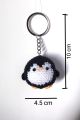 Handmade crochet penguin keyring. 