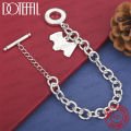 925 Sterling Silver 8-inch Cute Puppy Bracelet for Women, Fashionable Wedding Accessory, Party. 