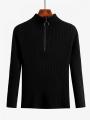 Women Fashion Solid Knitted Sweaters Vintage Long Sleeve Zip-up Basic Half Turtleneck Sweater Female Pullovers Chic Casual Tops.