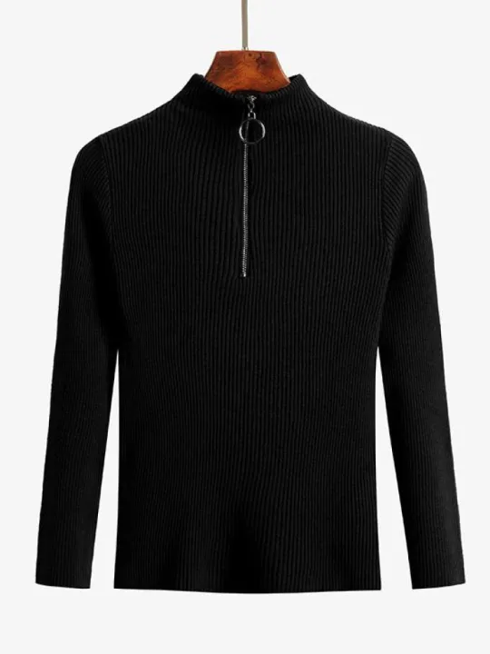Women%20Fashion%20Solid%20Knitted%20Sweaters%20Vintage%20Long%20Sleeve%20Zip-up%20Basic%20Half%20Turtleneck%20Sweater%20Female%20Pullovers%20Chic%20Casual%20Tops%20-%20Image%204