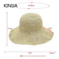 Beach Hat Female Sunscreen Cap Simple Women Panama Straw Hat Summer Sun Hat for Women Lady Folding Travel Caps 10cm Brim Floppy. 