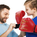 Kids Boxing Gloves Children Punching Training Sparring Comfortable Adjustable Fighting Mitts Hand Protector Black. 